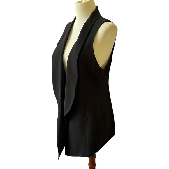 EILEEN FISHER VEST S OPEN FRONT LONG LINE SILK SHAWL COLLAR CLASSIC LUXURY CHIC - Picture 4 of 11